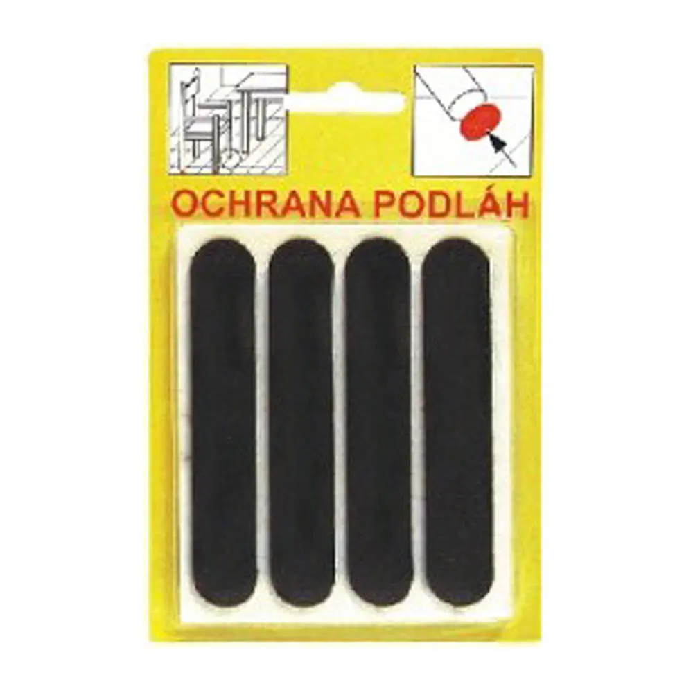 Podložka pod nábytok chráni podlahu pred nechceným oškretím. Stačí nalepiť na nohy nábytku. Balenie obsahuje 4 ks chráničov s rozmerom 16x92 mm. Farba: hnedá.