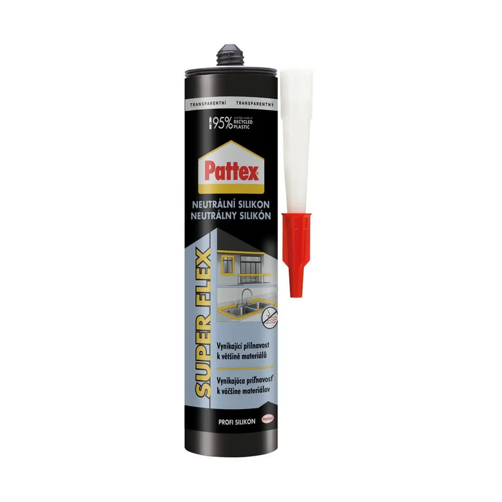 PATTEX Neutrálny silikón poskytuje dobrú priľnavosť k mnohým materiálom bez základného náteru.Zaručuje krátky čas schnutia