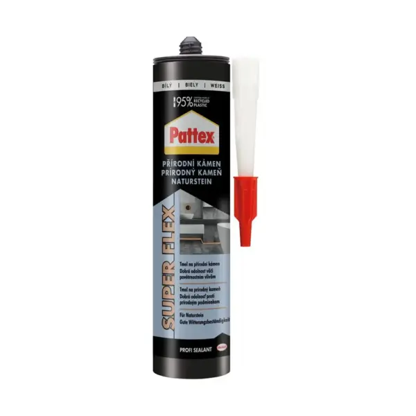 <p>PATTEX Prírodný kameň je vysoko modulový elastický tmel a lepidlo na báze polyméru Flextec.<br />Ideálny na pružné tesnenie a lepenie pohybových škár na fasádach
