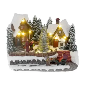 Dekorácia MagicHome vianočná dedina je vkusným doplnkom vášho interiéru počas vianočných sviatkov. Je to vianočná dekorácia s LED osvetlením. Farba LED je teplá biela a počet LED je 9. Dekorácia slúži len na vnútorné používanie. Disponuje funkciou jednoduchého svietenia