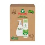 Darčeková súprava sprchového gélu Frosch Senses Aloe vera a dávkovača tekutého mydla s jemnou vôňou je vhodná aj pre citlivú pokožku. Zloženie s panthenolom ošetruje pokožku