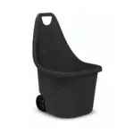 Praktický čierny záhradný vozík Blumax Caddy s ergonomickou rukoväťou pre ľahké prenášanie v záhrade a na dvore. Je vyrobený zo 100% recyklovaného plastu. Odolný vonkajším a poveternostným vplyvom. Maximálna nosnosť je 40 kg a maximálny objem je 60 litrov. 
