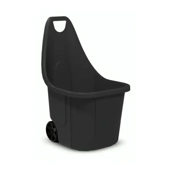 <p>Praktický čierny záhradný vozík Blumax Caddy s ergonomickou rukoväťou pre ľahké prenášanie v záhrade a na dvore. Je vyrobený zo 100% recyklovaného plastu. Odolný vonkajším a poveternostným vplyvom. Maximálna nosnosť je 40 kg a maximálny objem je 60 litrov. </p>