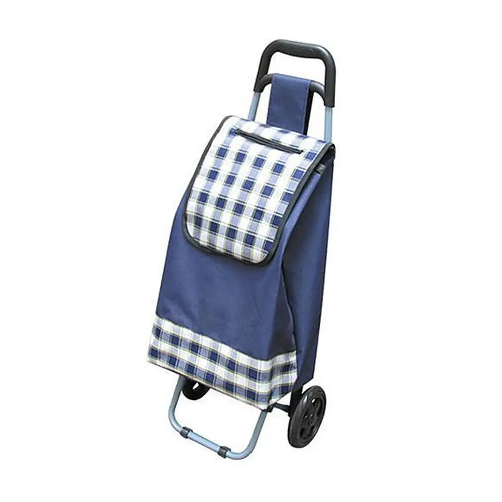 Nákupný vozík Zoltan je skvelým pomocníkom pri nákupoch. Má ergonomickú rukoväť pre komfortnejšie prenášanie nákupov. Rám je vyrobený z ocele a nákupný vozík je vodeodolný. Farba: modrá. Maximálna nosnosť: 25 kg. Rozmery: 35x30x94 cm.