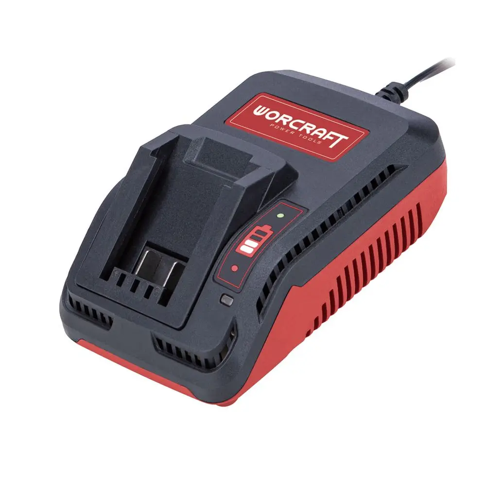 Nabíjačka Worcraft CLC-20V-2.4 je určená na nabíjanie 4 a viac článkových batérií značky Worcraft s kapacitou 4 Ah