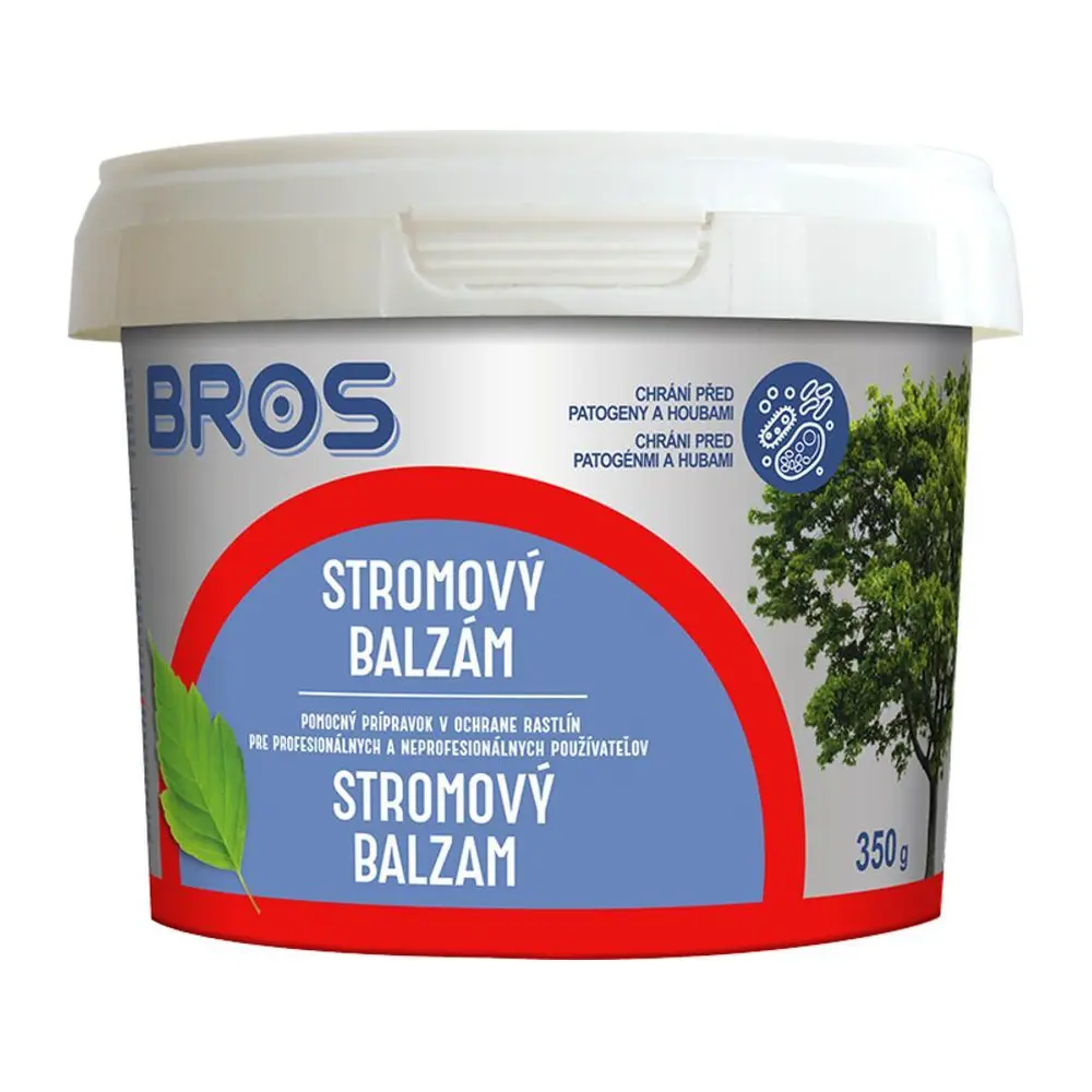 - Stromový balzam Bros je určený na ošetrovanie rán u drevín a kríkov po štiepení