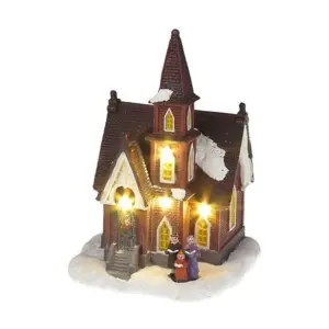 Dekorácia MagicHome kostol je vkusným doplnkom vášho interiéru počas vianočných sviatkov. Je to vianočná dekorácia s LED osvetlením. Farba LED je teplá biela a počet LED je 4. Disponuje funkciou jednoduchého svietenia a spínačom ON/OFF. Svetelné zdroje nie sú vymeniteľné a slúži len na vnútorné používanie.
