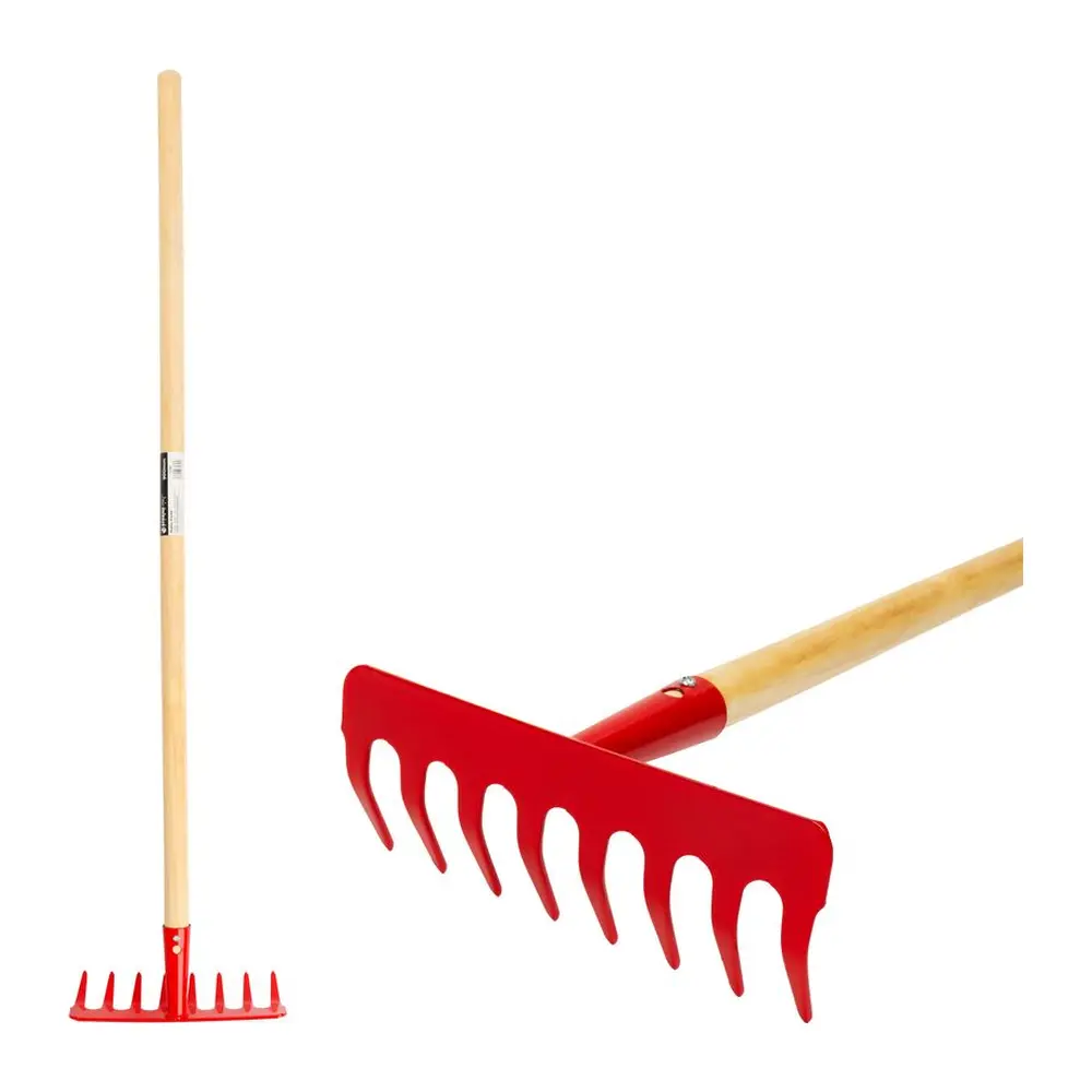 Hrable s násadou Strend Pro obsahujú 8 zubov a drevenú násadou s dĺžkou 90 cm.