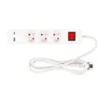 Praktický predlžovací kábel LG-FB603K v bielej farbe zabezpečí prívod elektrickej energie až do dĺžky 1