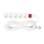 Praktický predlžovací kábel EMOS HE1510 v bielej farbe zabezpečí prívod elektrickej energie až do dĺžky 10 metre. Svoje využitie nájde v kanceláriách