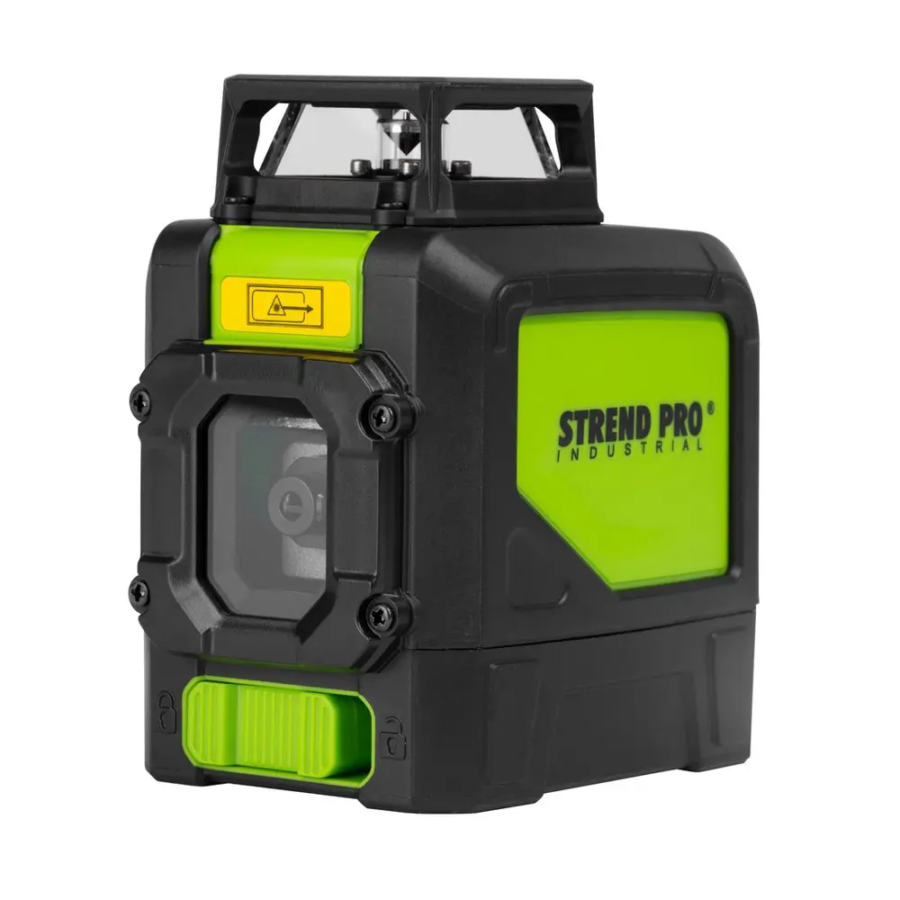 Krížový laser Strend Pro 901CG s uhlom svietenia 360° so zelenou laserovou diódou nemeckej značky OSRAM 520 Nm. Vlnovú dĺžku tejto farby dokáže ľudské oko zachytiť najlepšie