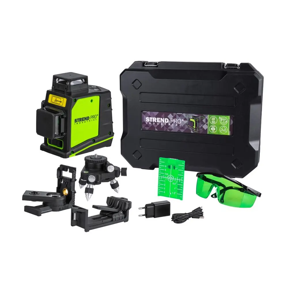 Laser Strend Pro GF360G 3D so zelenou laserovou diódou nemeckej značky OSRAM 520 Nm. Vlnovú dĺžku tejto farby dokáže ľudské oko zachytiť najlepšie