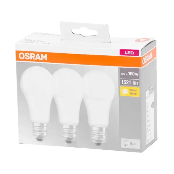 Žiarovka OSRAM® BASIC LED FR 100 je spoľahlivý a energeticky úsporný zdroj svetla s teplým bielym odtieňom. S výkonom 13W a životnosťou až 15000 hodín je ideálnym riešením pre domáce osvetlenie s úsporou energie.