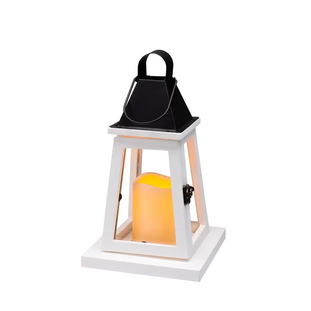 Drevený lampáš MagicHome v štýle vintage skvele dotvorí atmosféru u Vás doma. Obsahuje sviečku. Len na vnútorné použitie. Funkcia: plápolanie plameňa. Napájanie: 3xAAA