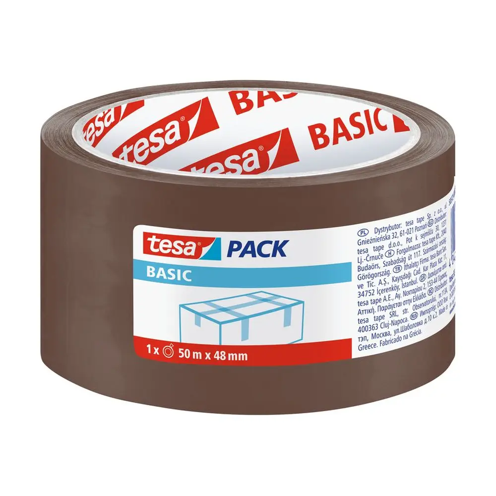 Použitie• tesapack® BASIC je úsporná baliaca páska na lepenie a balenie• Dá sa použiť ako univerzálna baliaca páska na uzatváranie všetkých typov ľahkých balíkov a obalov