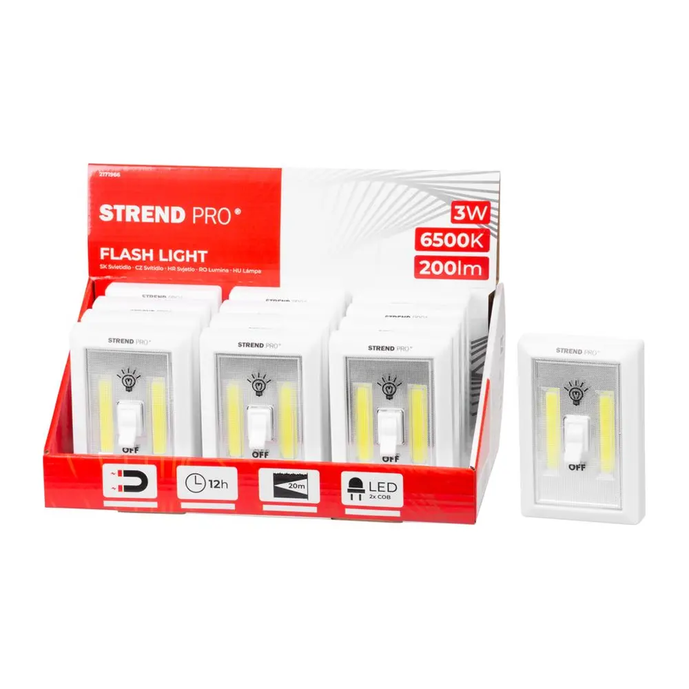 Svietidlo Strend Pro Switchlight SL1063 sa dá použiť univerzálne a bezdrôtovo bez zbytočného skrutkovania a montáže v každej miestnosti. Navyše sa dá pripojiť na magnetický povrch