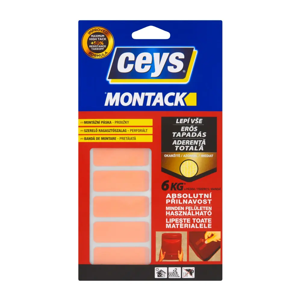 Obojstranná gelovitá montážna páska Montack Express pre pripevnenie všetkých materiálov