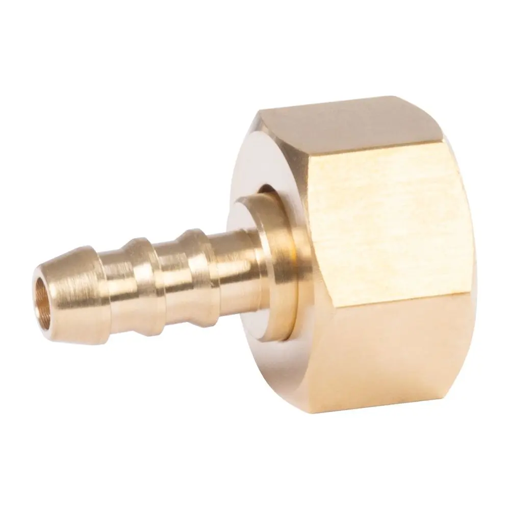 Jednocestný mosadzný nátrubok Airtool so závitom G G1/2"-LH a maticou. Odolné voči korózii a tlaku. Priemer: 8 mm.