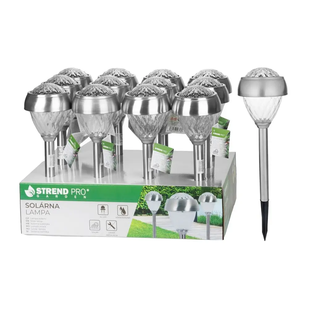 Oslnite svoj záhradný priestor s lampou Strend Pro Garden Aurora! Táto solárna lampa s rozmermi 9x38 cm je ideálna pre osvetlenie vašej záhrady či terasy. Balenie obsahuje 12 kusov