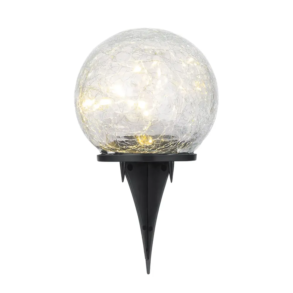 Solárna lampa STREND PRO GARDEN v tvare gule s priemerom 10 cm a výškou 19 cm je ideálna na osvetlenie záhrady