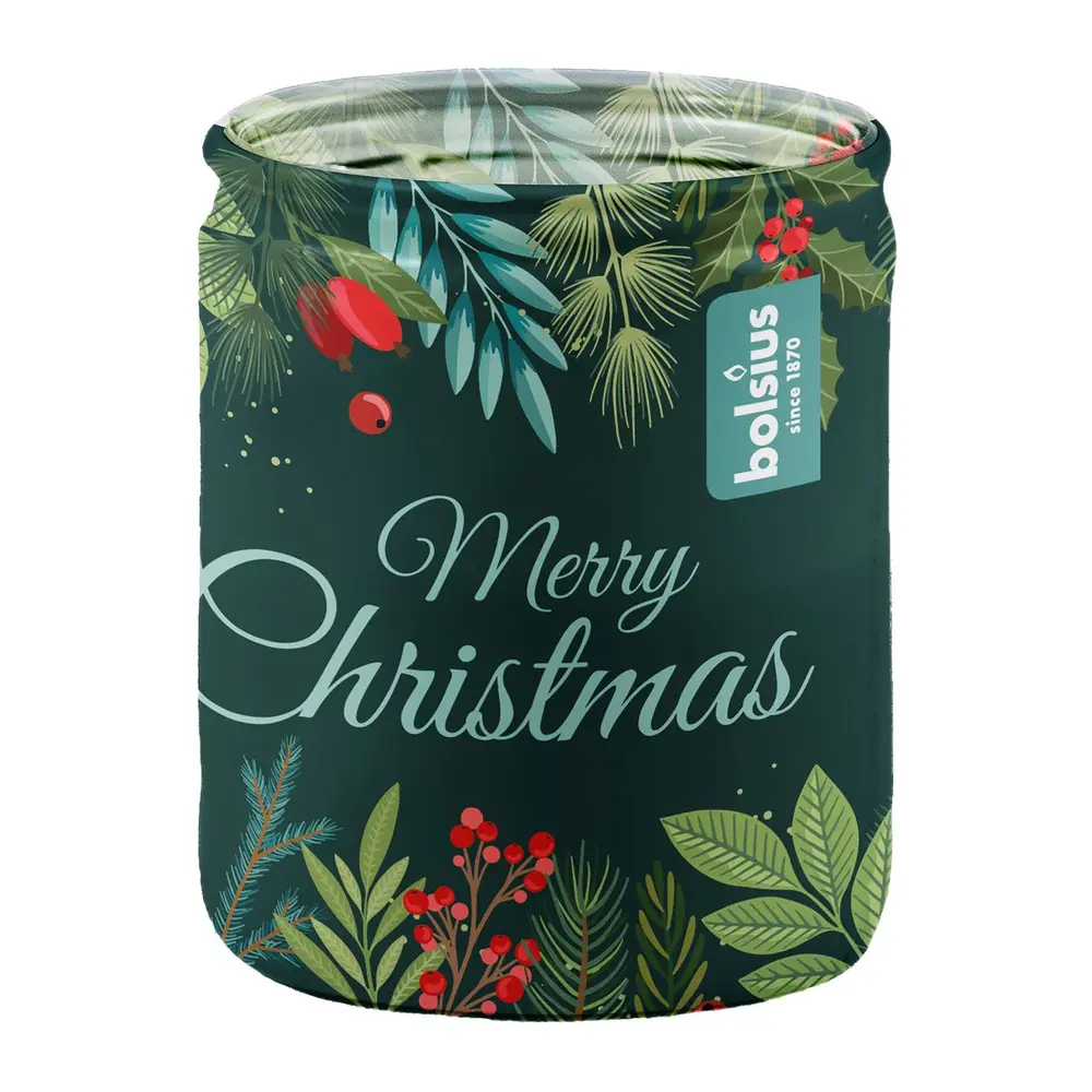 Vianočná vonná sviečka Bolsius Glass Candle Vanilka – prevoňajte si sviatky