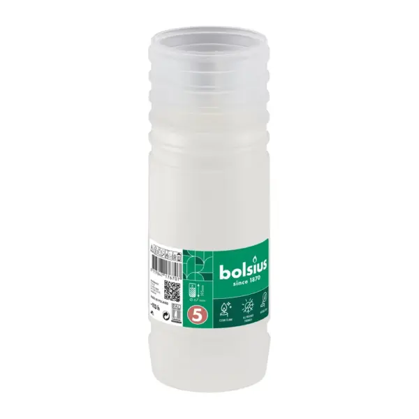 <p>Klasická biela parafínová náplň Bolsius. Vyhorí až do konca