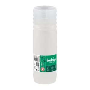 Klasická biela parafínová náplň Bolsius. Vyhorí až do konca