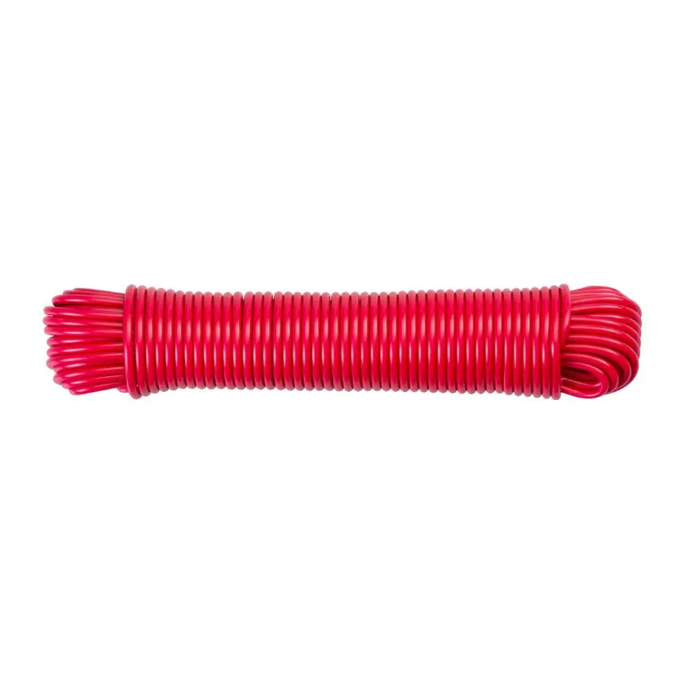 Šnúra na prádlo Cloth-Line slúži na vešanie prádla. Je vyrobená z PVC. Má rozmer 4 mm x 20 m. Farba je červená.