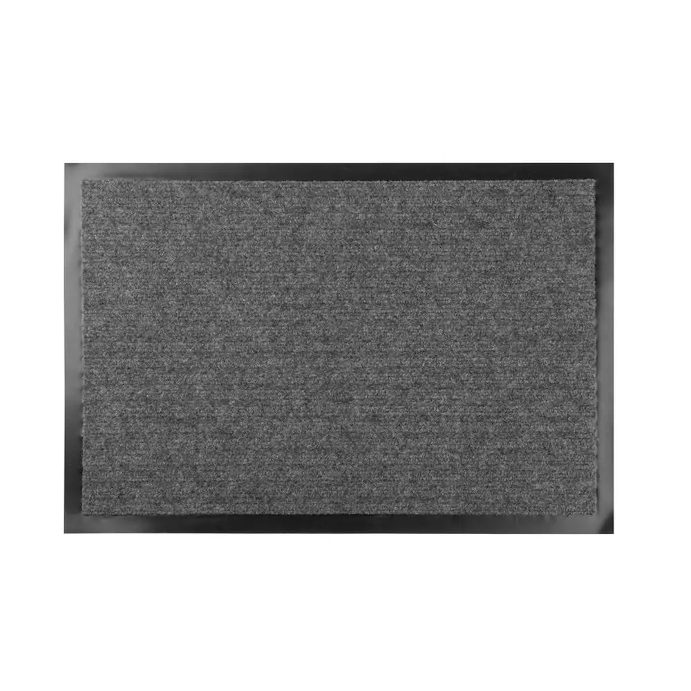 Protišmyková rohožka MagicHome na čistenie obuvi pri vchodových dverách. Má jemný kobercový povrch. Šedá farba. Použitie: exteriér. Rozmery: 40x60 cm.