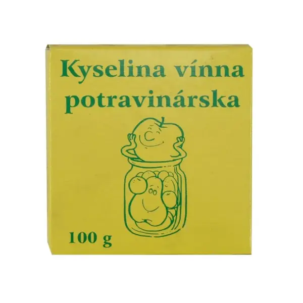 Kyselina vínna je nenahraditeľnou zložkou vo vašej kuchyni. Táto potravinárska kyselina s obsahom 100 g je ideálna na konzervovanie potravín a pridávanie do varených jedál pre zvýraznenie chuti. Urobte si svoje jedlá chutné a čerstvé s touto vysoko kvalitnou kyselinou vínna.