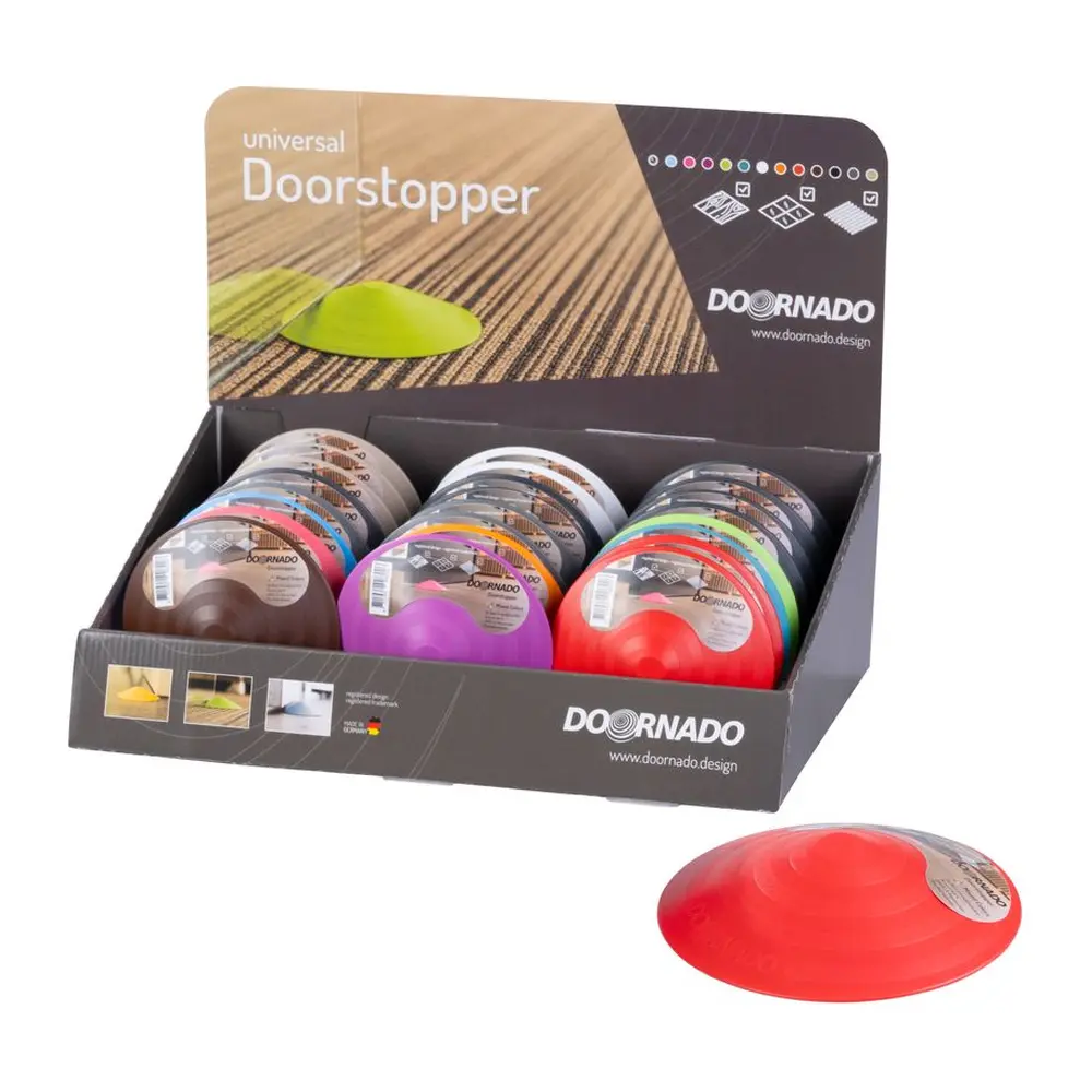 Praktická zarážka do dverí Doorstopper poskytuje ochranu pred neželaným zabuchnutím dverí alebo pred nárazom do steny.