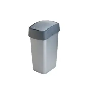 Praktický plastový odpadkový kôš vo farbe kombinácie antracit/šedá. Ručné otváranie pomocou výklopného veka.- Rozmery: 37