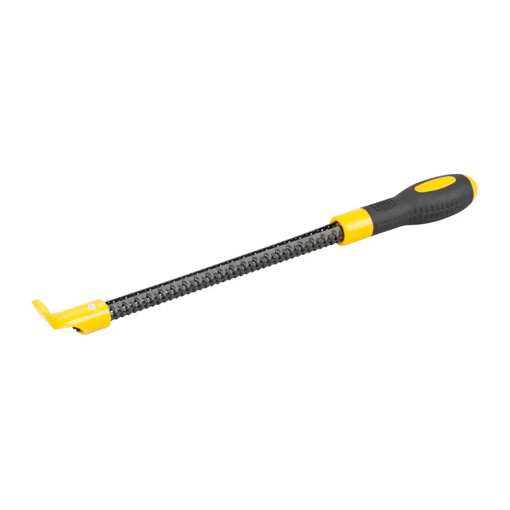Rašpľa Strend Pro by nemala chýbať vo vašej dielni. Je ideálna na obrábanie sadrokartónu. Jej rozmer je 250x16 mm. Rukoväť rašple zabezpečuje pohodlné uchopenie s možnosťou zavesenia.