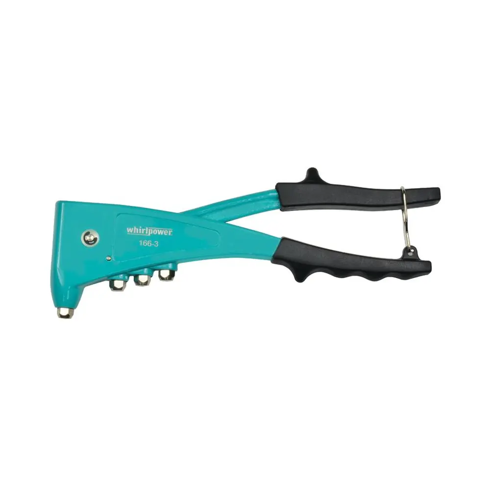 Kliešte Whirlpower® 166-3 s dĺžkou 260 mm sú ideálne pre prácu s trhacími nity o veľkosti od 2.4 do 4.8 mm. Ich spoľahlivý dizajn a precízne spracovanie zaručujú jednoduchú manipuláciu a dlhú životnosť