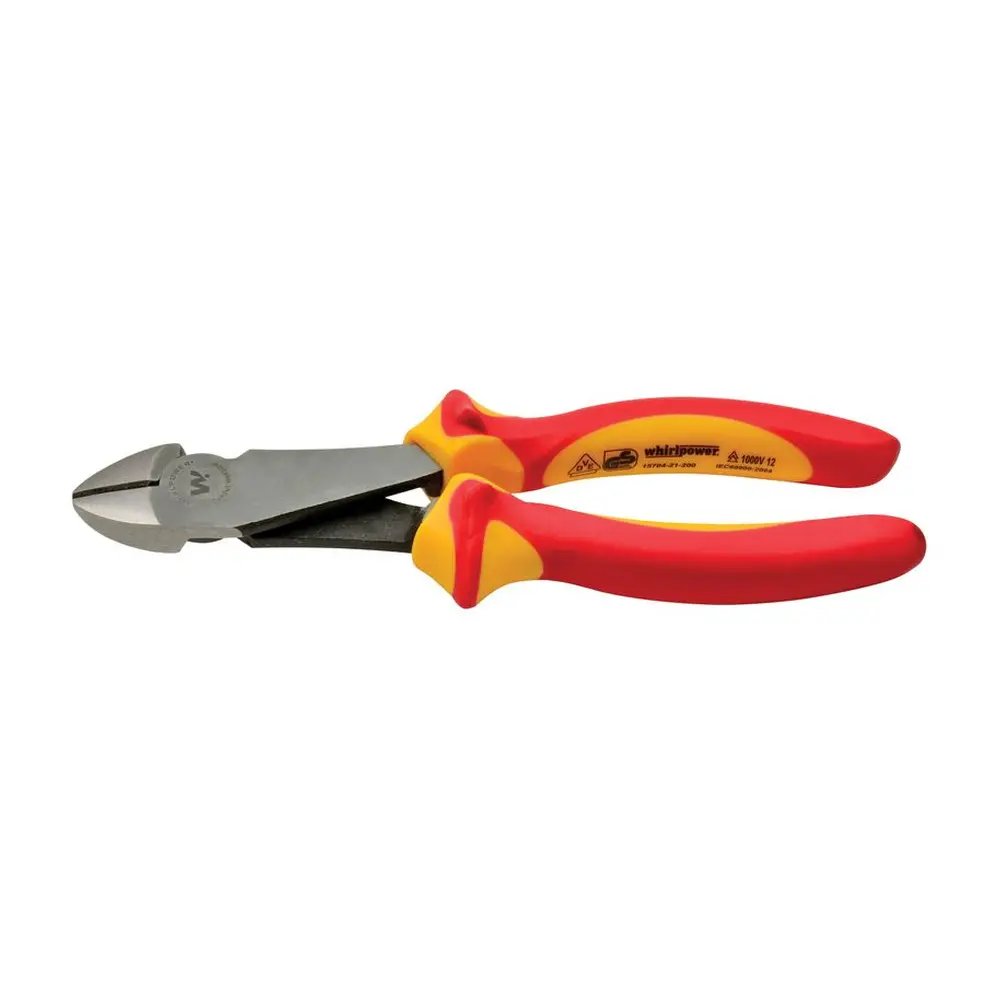 Elektrikárske kliešte Whirlpower® 15704-21 s dĺžkou 200 mm sú štíhacie nástroje vhodné pre prácu s elektrickými komponentmi. Sú certifikované podľa normy VDE 1000 a DIN5749