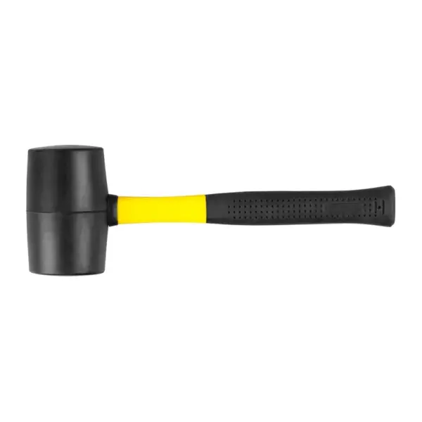 Gumené kladivo Strend Pro s priemerom 34 cm a kovovou rúčkou vhodné na univerzálne použitie.  Kladivo je ideálne na pribíjanie alebo upravenie citlivých materiálov bez toho