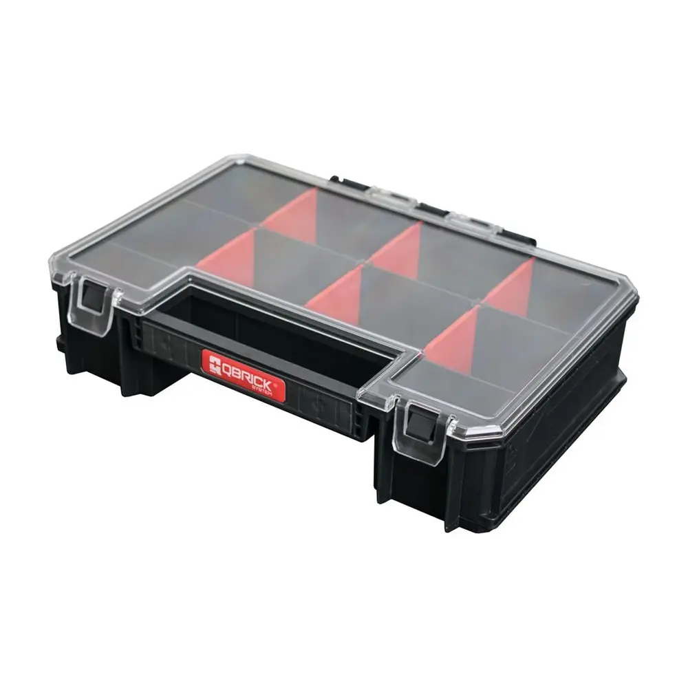 Organizer Multi je prirodzený doplnok pre Toolbox a Box 200 - vďaka špeciálnym držiakom môže každý z týchto modulov umiestniť 4 až 6 multi organizérov. Polykarbonátový kryt