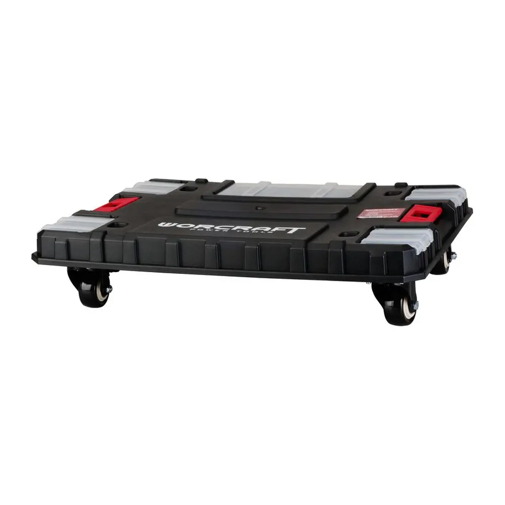 Platforma XCUBE200 je prenosný úložný priestor pre náradie. Je vyrobená z vysoko odolného plastu. Disponuje viacerými odkladacími priestormi na spojovací materiál či skrutkovače. Je vybavená kolieskami pre pohodlné prenášanie. Na platformu pripevníte jednotlivé boxy z rady XCUBE pomocou klipsí a vytvoríte tak plnohodnotný modul boxov na náradie pre komfortnú prácu. Rozmery: 46