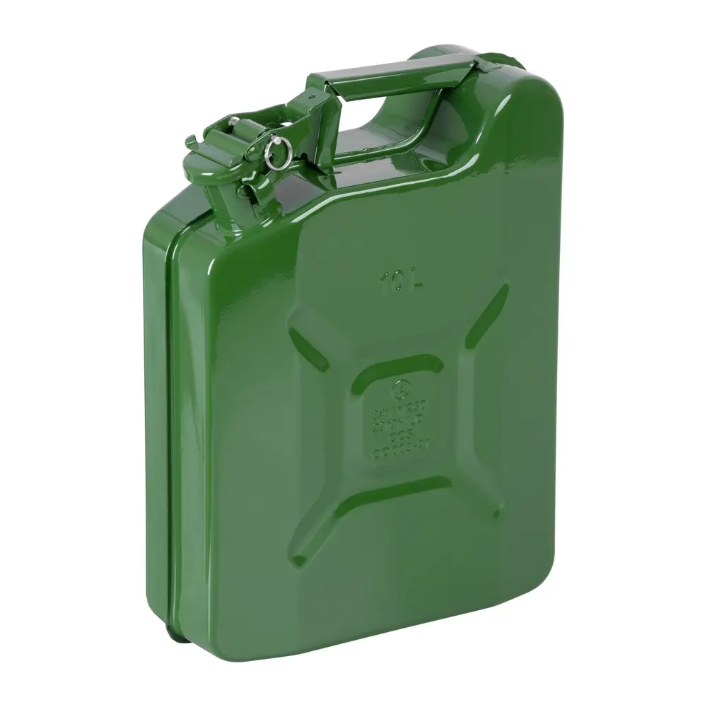 Kanister JerryCan je určený na prepravu rezervných PHM -benzínu alebo nafty. Obsahuje bezpečnostnú poistku proti otvoreniu veka. Objem: 10 litrov.