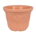 Klasický kvetináč Sunny s dekorom slnečníc v terakota farbe skrášli Váš dom. Rozmery: 30x22