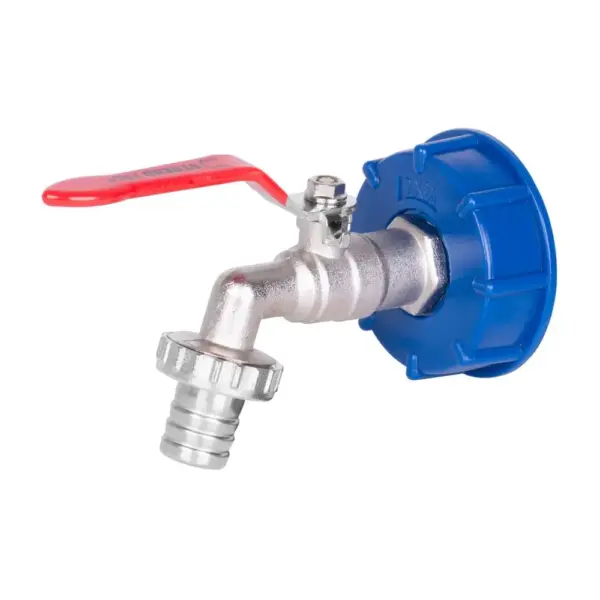 ventil 3/4" + plastová redukcia 60 mm + výpust na 1" hadicu