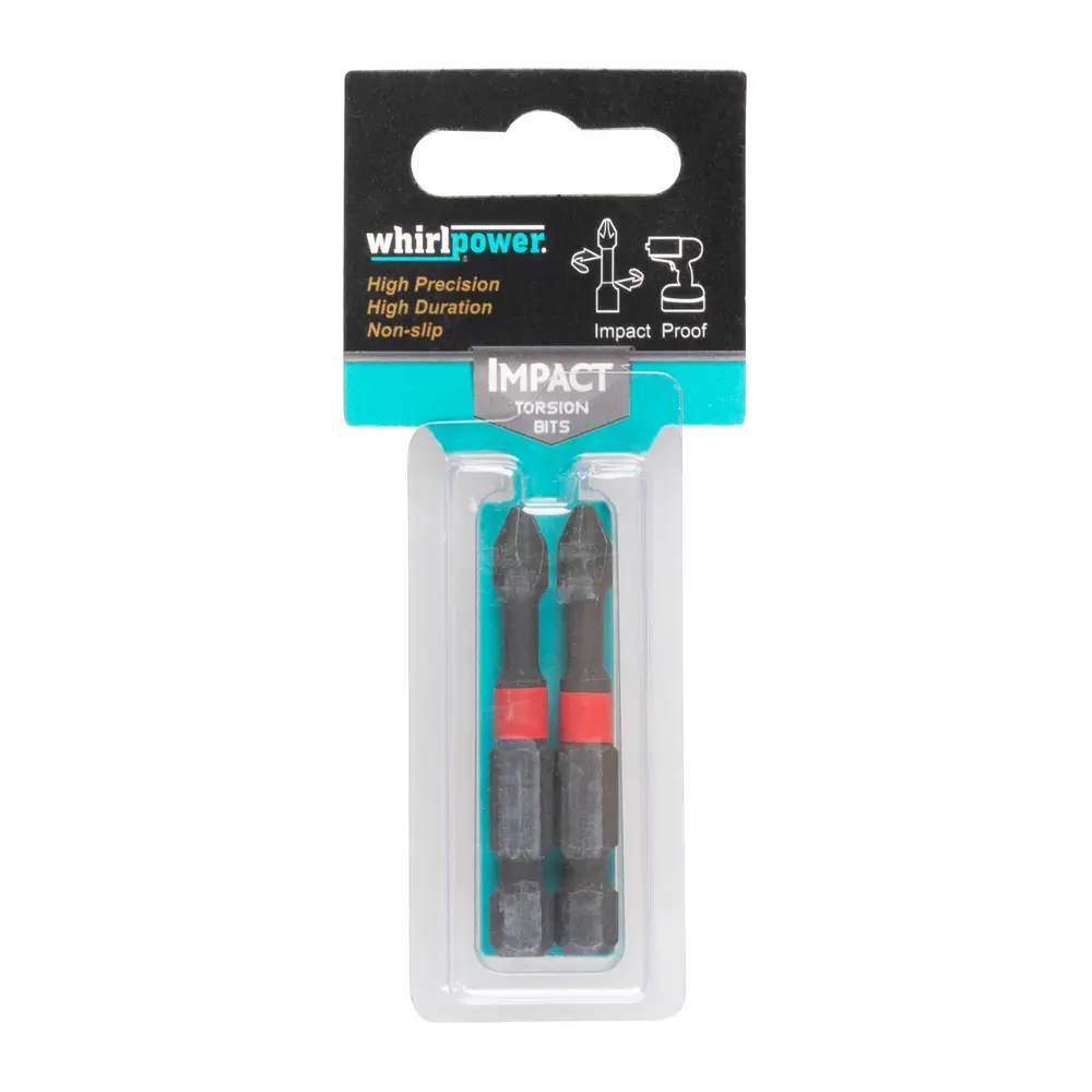 Bit Whirlpower PH2x50mm je nevyhnutným nástrojom pre každého majstra či domáceho majstra. S jeho precíznym tvarovaním a odolným materiálom je ideálny na montážne práce a skrutkovanie. S balením obsahujúcim 2 kusy máte vždy náhradný bit po ruke.