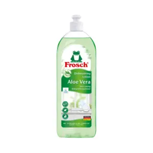 Frosch Aloe Vera Lotion na umývanie riadu obsahuje prírodné výťažky z listov Aloe Vera