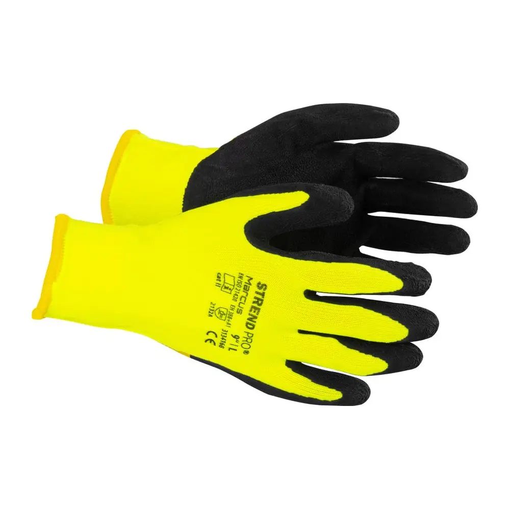 Rukavice Strend Pro Marcus sú pletené bezšvové polyamidové (nylonové) ochranné rukavice a sú potiahnuté vrstvou mikroporézneho paropriepustného latexu na dlani a prstoch. Majú pružný náplet na zápästí. Práca v týchto rukaviciach je komfortná