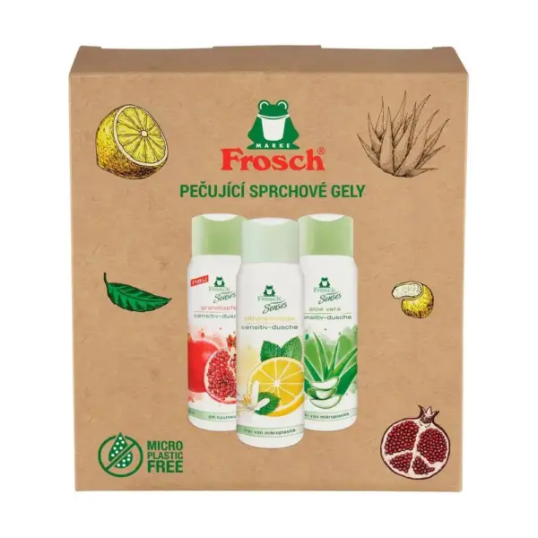 <p>Výber sprchových gélov Frosch Senses obsahuje gél Granátové jablko