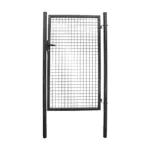 Záhradná jednokrídlová brána s výplňou zváranej siete s okami vo veľkosti 50 x 50 mm a hrúbkou drôtu 4 mm. Úprava je zinok + PVC. Farba antracit. Výška produktu = výška bránky od terénu po vrch krídla.
