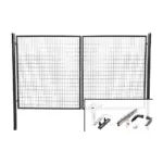 Záhradná dvojkrídlová brána s výplňou zváranej siete s okami vo veľkosti 50 x 100 mm  a hrúbkou drôtu 3