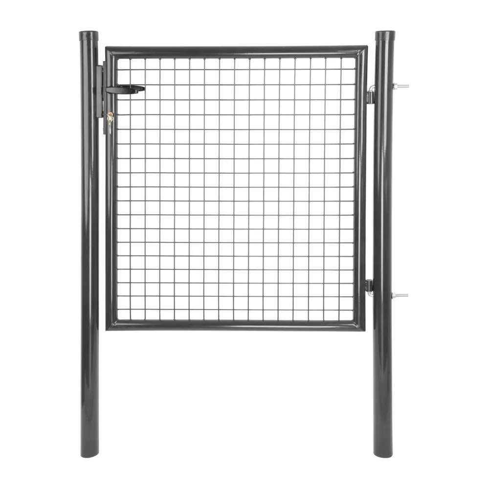 Záhradná jednokrídlová brána s výplňou zváranej siete s okami vo veľkosti 50 x 50 mm a hrúbkou drôtu 4 mm. Úprava je zinok + PVC. Farba antracit. Výška produktu = výška bránky od terénu po vrch krídla.Materiál: zinok + PVCRozmery: 1000x1200 mmVeľkosť oka:50x50 mmHrúbka drôtu:4 mmVýplň:zváraná sieťRám z guľatých profilov ( uzavretý)