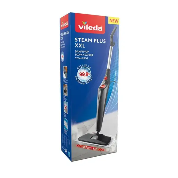 <p>Extra široká umývacia hlavica tohto plochého parného mopu má 40 cm!<br /> Na upratovanie využíva horúcu paru. Bez potreby použitia chemikálií