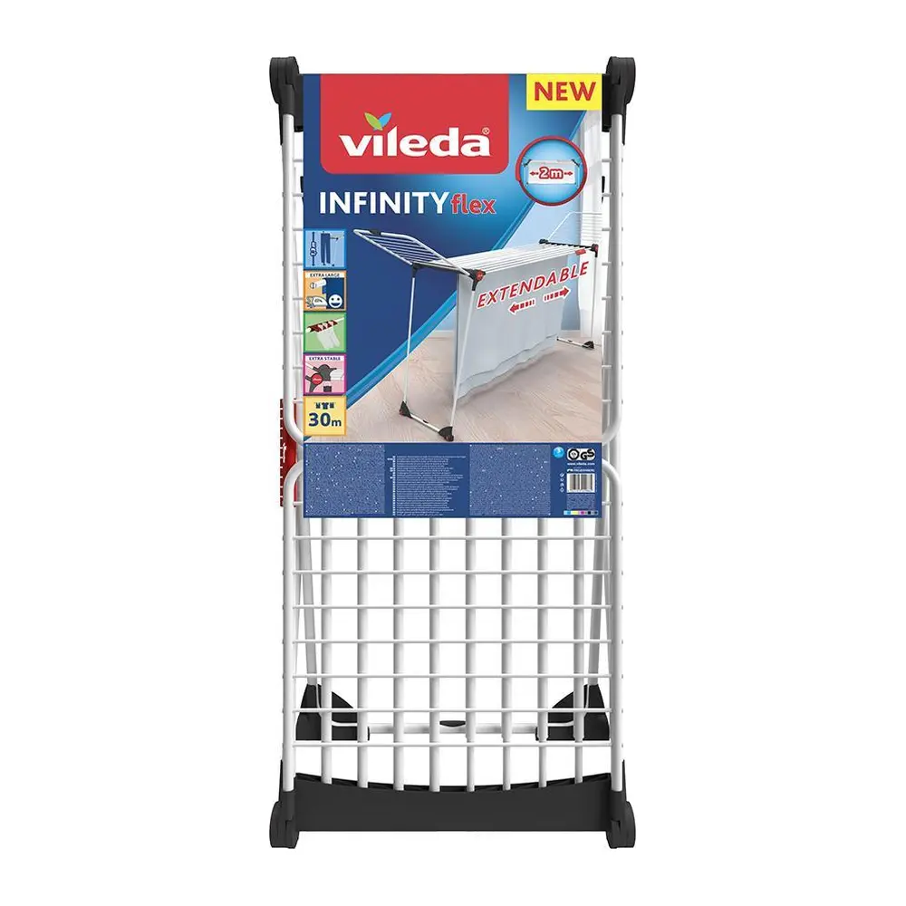 Vileda Infinity Flex je perfektné a flexibilné riešenie pre vašu bielizeň. Či už máte malé alebo veľké kusy bielizne